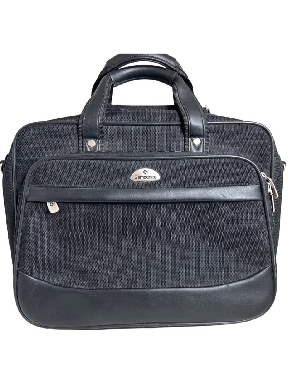 Samsonite Rolling Laptop Bag Black Nylon & Leather